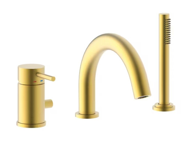 Змішувач на борт ванни Paffoni Light вилив L.230, Brushed honey gold (LIG046HGSP)