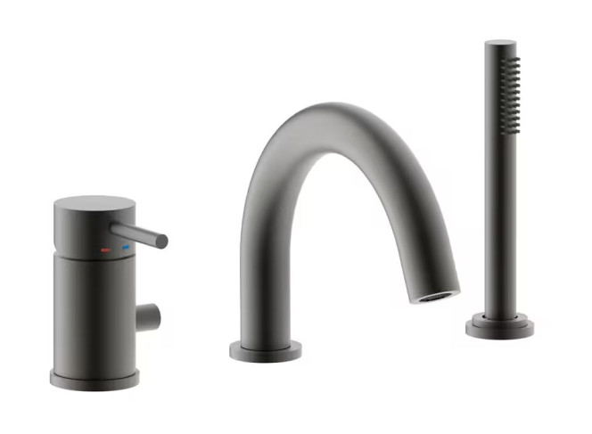Змішувач на борт ванни Paffoni Light вилив L.230, Brushed Black Chrome (LIG046NKNSP)
