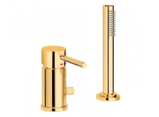 Змішувач на борт ванни Paffoni Light MAX FLOW на 2 отвори, Honey Gold (LIG048HG)