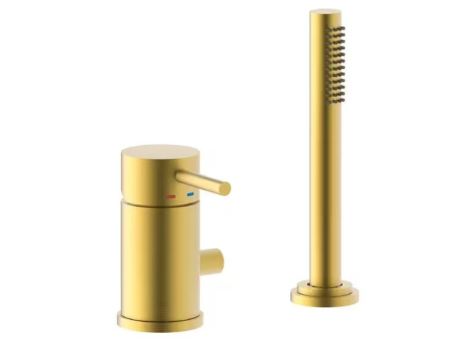Змішувач на борт ванни Paffoni Light Max Flow, Brushed Gold (LIG048HGSP)