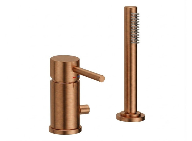 Змішувач на борт ванни Paffoni Light MAX FLOW на 2 отвори, Brushed Copper PVD (LIG048RASP)