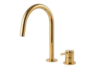 Змішувач для умивальника Paffoni Light без донного клапана, honey gold (LIG051HG)