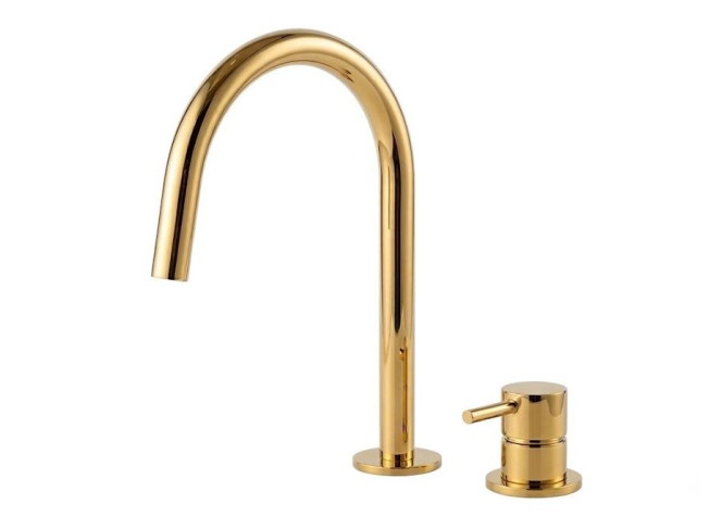 Змішувач для умивальника Paffoni Light без донного клапана, honey gold (LIG051HG)
