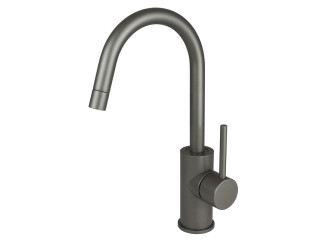 Змішувач для умивальника Paffoni Light без донного клапана, Mercury Grey (LIG078MG)