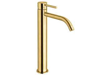 Змішувач для умивальника Paffoni Light, високий, з донним клапаном Clic-Clac, Brushed honey gold (LIG081KHGSP)