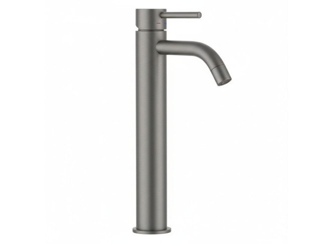 Змішувач для умивальника Paffoni Light, високий, з донним клапаном Clic-Clac, Mercury Grey (LIG081KMG)