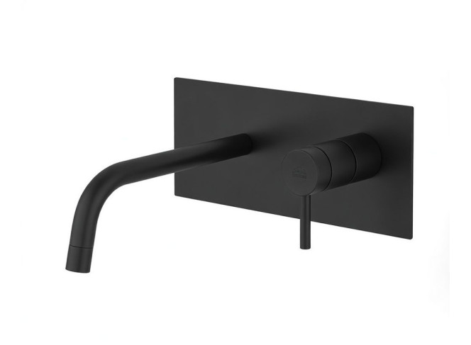 Змішувач для умивальника Paffoni Light, настінний, вилив 12.3 см, Matt black (LIG104NO)