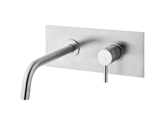 Змішувач для умивальника Paffoni Light, настінний, вилив 17.8 см, Steel looking (LIG105ST)