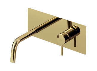Змішувач для умивальника Paffoni Light настінний, вилив 17.8 см, HoneyGold (LIG105HG)