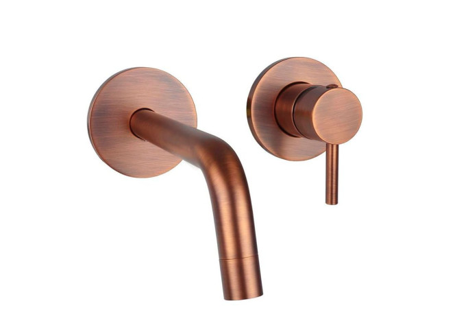 Змішувач для умивальника настінний Paffoni Light з виливом 24.8 см, Brushed Copper (LIG106RMSP70)