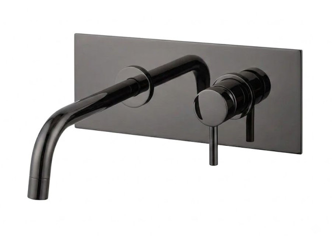 Змішувач для умивальника Paffoni Light настінний, вилив 248 мм, Black Chrome (LIG106NKN)
