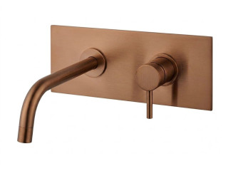 Фото - Змішувач для умивальника Paffoni Light настінний, вилив 248 мм, Brushed Copper PVD (LIG106RASP)