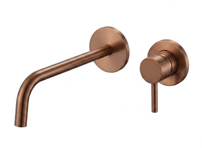Змішувач для умивальника Paffoni Light настінний, вилив 248 мм, Brushed Copper PVD (LIG106RASP70)