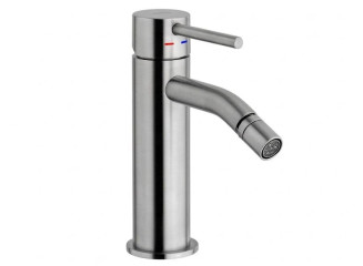 Змішувач для біде Paffoni Light, донний клапан 1”1/4G Clic-Clac, Steel looking (LIG131KST)