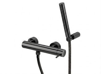 Змішувач для душу Paffoni Light з душовим гарнітуром, Black Chrome (LIG168DNKN)
