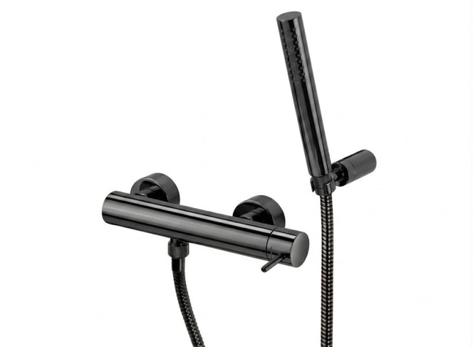 Змішувач для душу Paffoni Light з душовим гарнітуром, Black Chrome (LIG168DNKN)