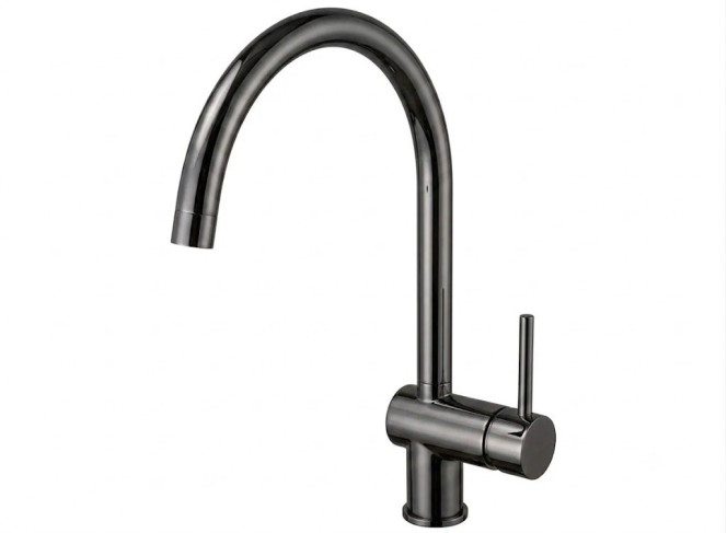 Змішувач для кухні Paffoni Light з поворотним виливом, Black Chrome (LIG280NKN)