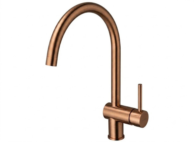 Змішувач для кухні Paffoni Light з поворотним виливом, Brushed Copper PVD (LIG280RASP)