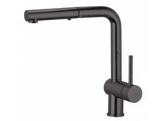 Змішувач для кухні Paffoni Light з поворотним/витяжним виливом, Black Chrome (LIG285NKN-MET)