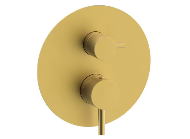 Змішувач для душу Paffoni Light на 2 споживача, зовнішня частина, Brushed honey gold (LIGBOX018HGSP)