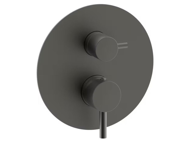 Змішувач для душу Paffoni Light на 2 споживача, зовнішня частина, Brushed Black Chrome (LIGBOX018NKNSP)
