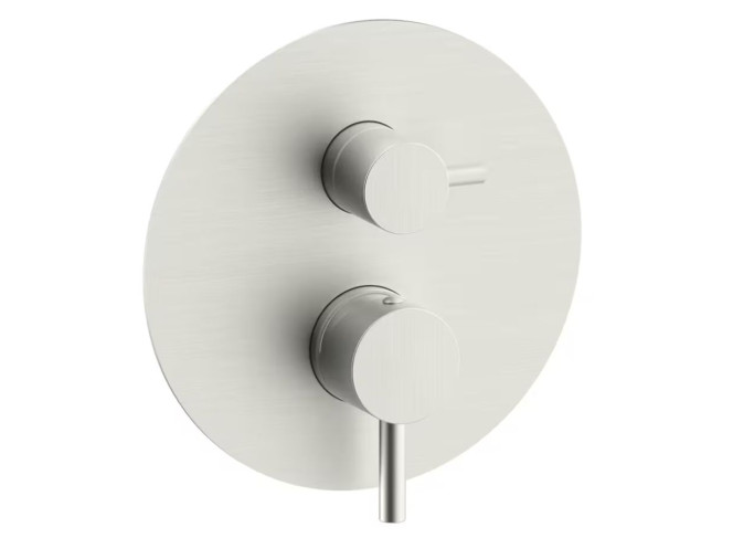 Змішувач для душу Paffoni Light на 2 споживача, зовнішня частина, Steel looking (LIGBOX018ST)