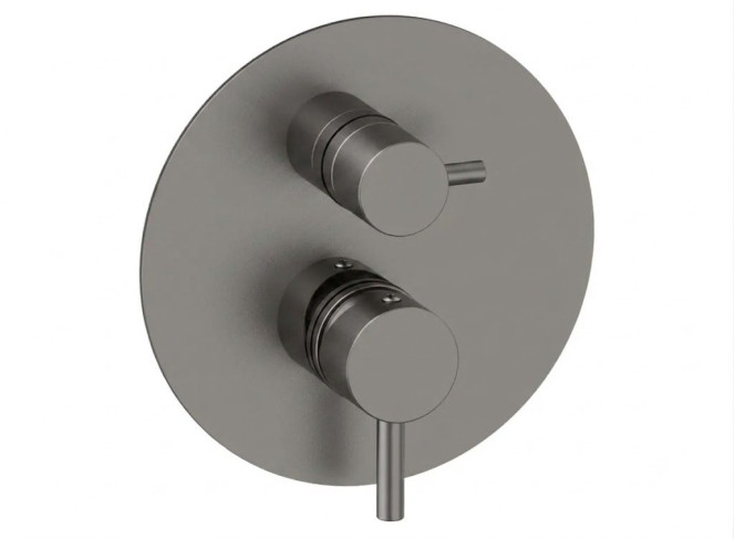 Змішувач для душу Paffoni Light на 2 споживача, зовнішня частина, Mercury Grey (LIGBOX018MG)
