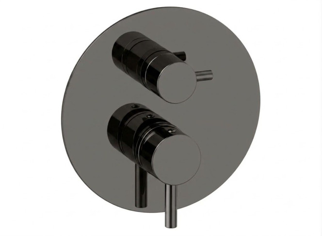 Змішувач для душу Paffoni Light на 2 споживача, зовнішня частина, Black Chrome (LIGBOX018NKN)