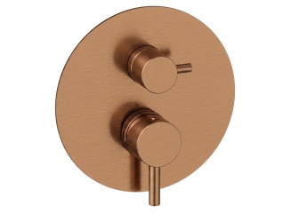 Змішувач для душу Paffoni Light на 2 споживача, зовнішня частина, Brushed Copper PVD (LIGBOX018RASP)