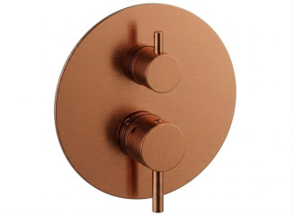 Фото - Змішувач для душу Paffoni Light на 3 споживача, зовнішня частина, Brushed Copper PVD (LIGBOX019RASP)