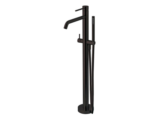 Змішувач для ванни Paffoni Light, підлоговий, зовнішня частина, Brushed Black Chrome (LIGBOX032NKNSP)