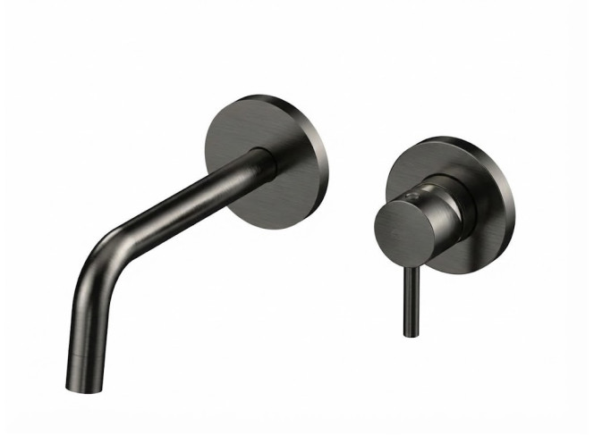 Змішувач для умивальника настінний Paffoni Light, вилив 178 мм, Brushed Black Chrome (LIGBOX105NKNSP70)