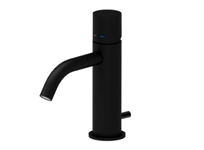 Змішувач для умивальника Paffoni Light, з донним клапаном, Matt black (LIGX075NO)