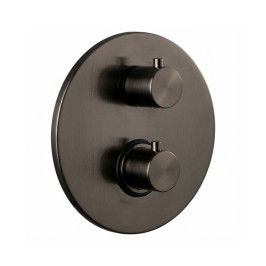 Змішувач для душу з термостатом Paffoni Light на 2 виходи, Brushed Black Chrome (LIQ018NKNSP)