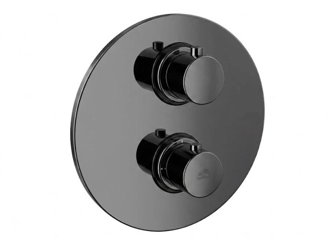 Змішувач для душу з термостатом Paffoni Light на 3 виходи, Black Chrome (LIQ019NKN)