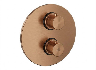 Фото - Змішувач для душу з термостатом Paffoni Light на 3 виходи, Brushed Copper PVD (LIQ019RASP)