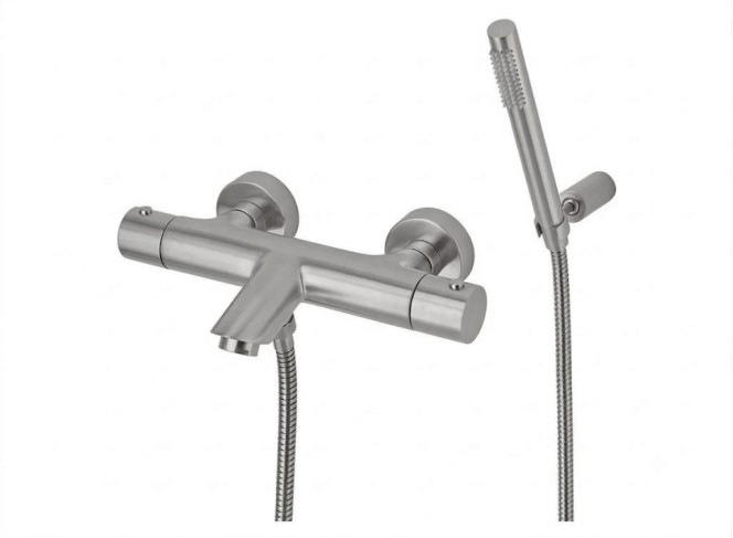 Змішувач для ванни/душа з термостатом Paffoni Light, Steel (LIQ023ST)