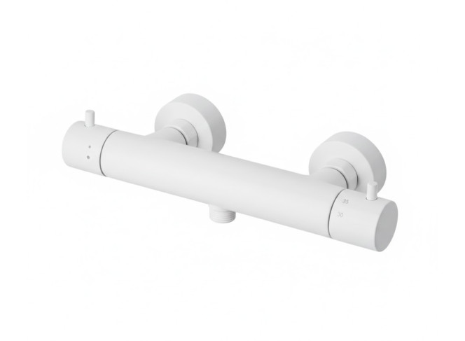 Термостат для душу Paffoni Light, ECOSTOP, без душового набору, Matt white (LIQ168EBO)