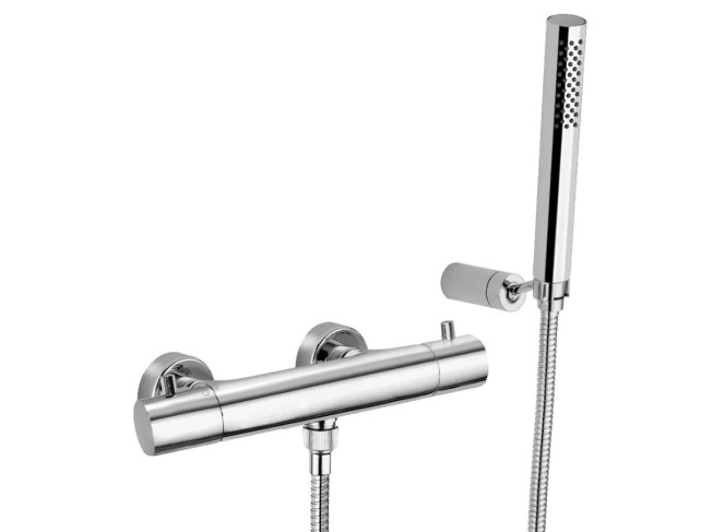 Термостат для душу Paffoni Light, ECOSTOP, з ручним душем та гнучким шлангом, Chrome (LIQ168EDCR)