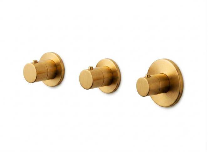 Термостат для душу/ванни Paffoni Modular Box, 2 функції, Brushed Honey Gold (MDE018HGSP)