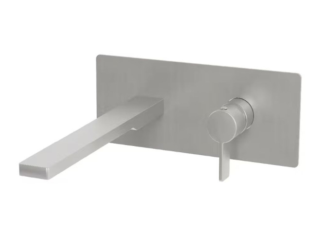 Змішувач для умивальника Paffoni Rock, вилив 240 мм, Steel looking (RO106ST)