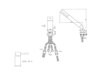 Змішувач на борт ванни Paffoni Stick без виливу, Chrome (SK041LCR)
