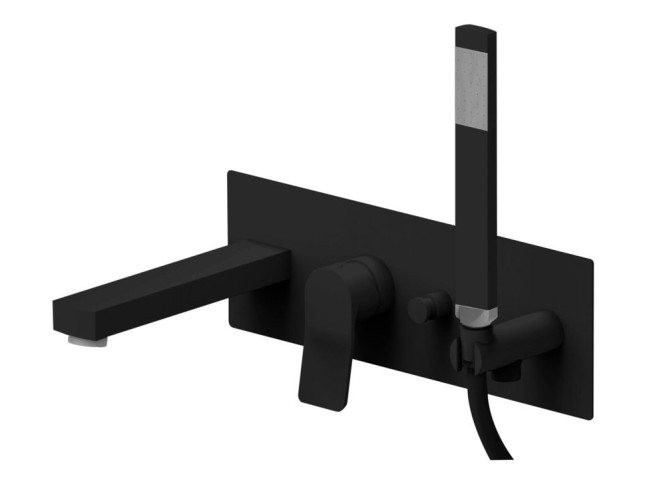 Змішувач для ванни Paffoni Tilt настінний, одноважільний, 2 споживача, Matt black (TI001NO)