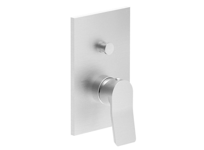 Змішувач для душу Paffoni Tilt з кнопковим перемикачем, Steel looking (TI015ST_M)