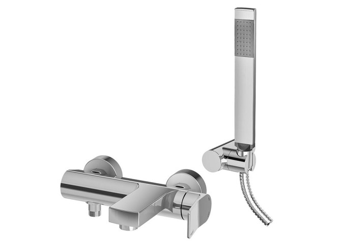 Змішувач для ванни/душу Paffoni Tilt з душовим гарнітуром, Chrome (TI023CR)