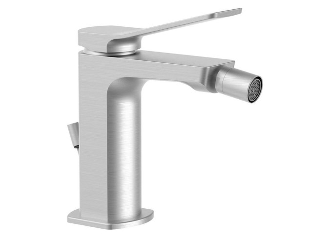 Змішувач для біде Paffoni Tilt з донним клапаном, Steel looking (TI135ST)
