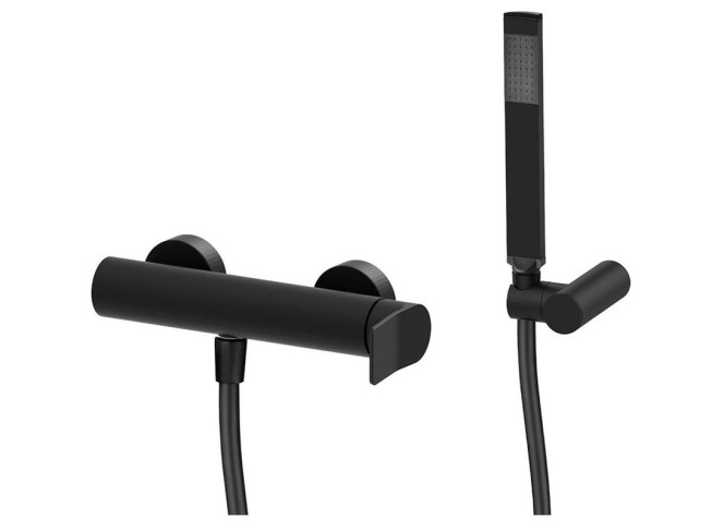 Змішувач для душу Paffoni Tilt з душовим гарнітуром, Matt black (TI168DNO)