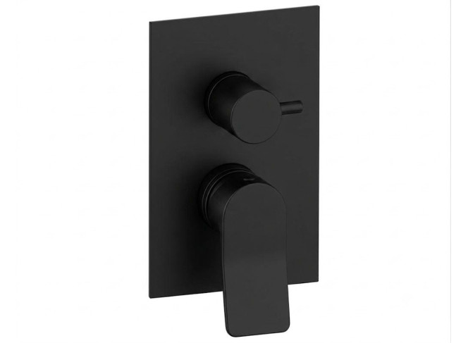 Змішувач для душу Paffoni Tilt, зовнішня частина, 2 виходи, Matt Black (TIBOX018NO)