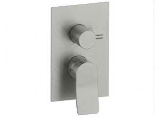 Змішувач для душу Paffoni Tilt, зовнішня частина, 2 виходи, Steel looking (TIBOX018ST)