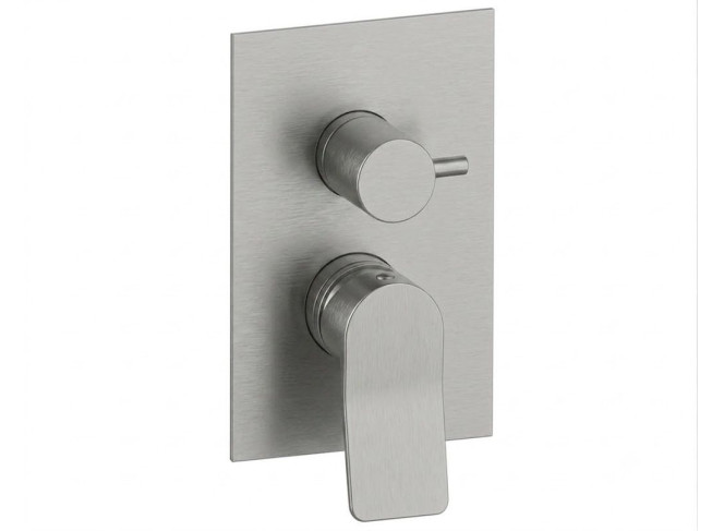 Змішувач для душу Paffoni Tilt, зовнішня частина, 2 виходи, Steel looking (TIBOX018ST)
